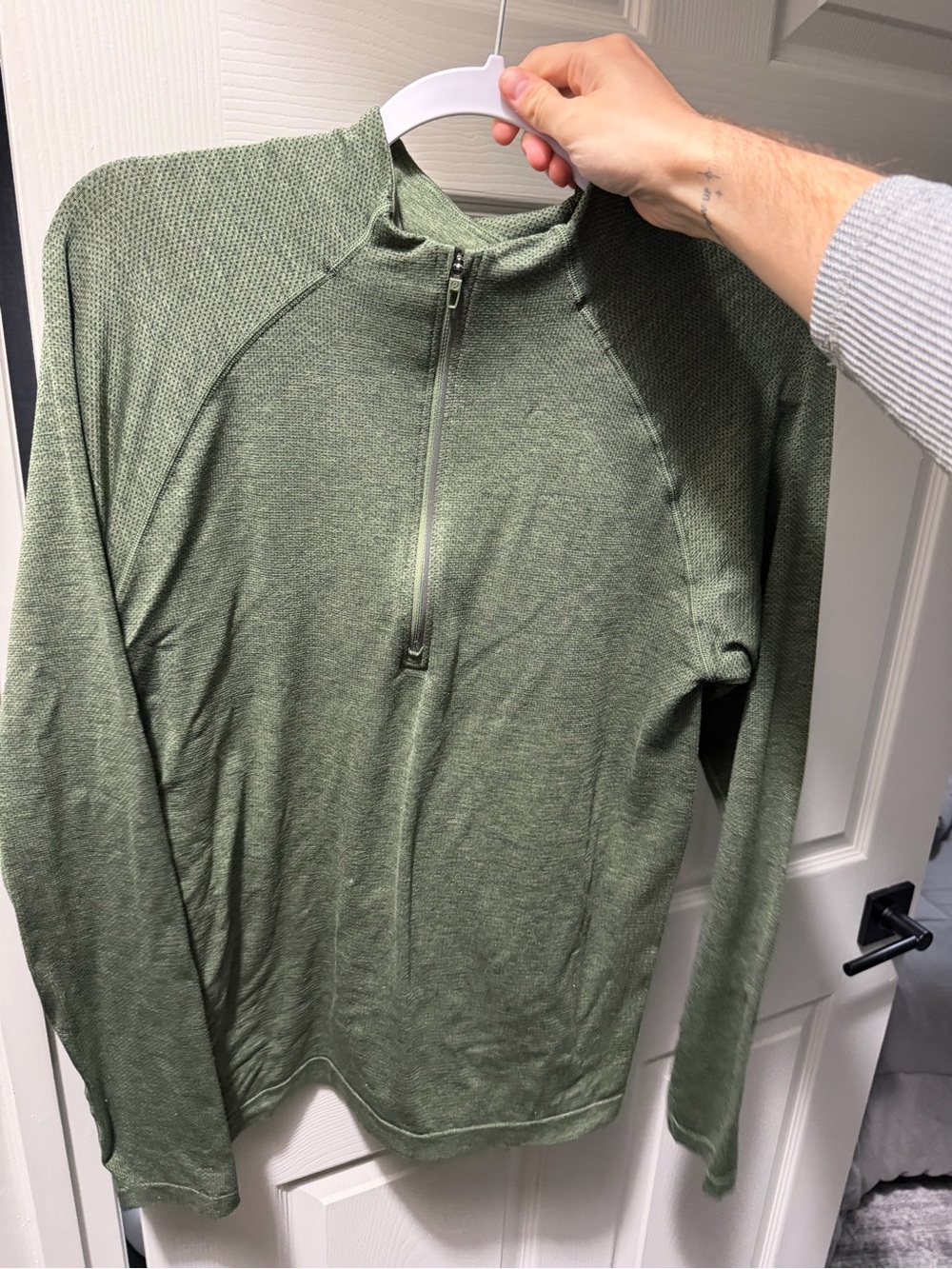 lululemon athletica Men's Olive Green Zip-Up Sweater